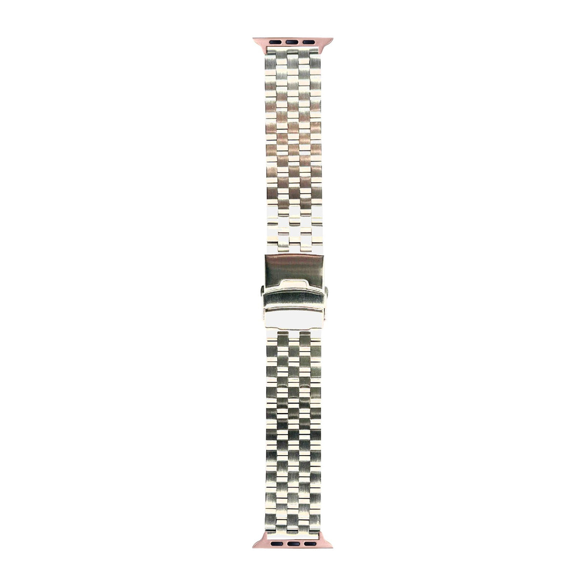 Engineer Bracelet - Folding Deployant Clasp - Silver Rose Gold with Connecters - Spring Bar Type for Apple Watch
