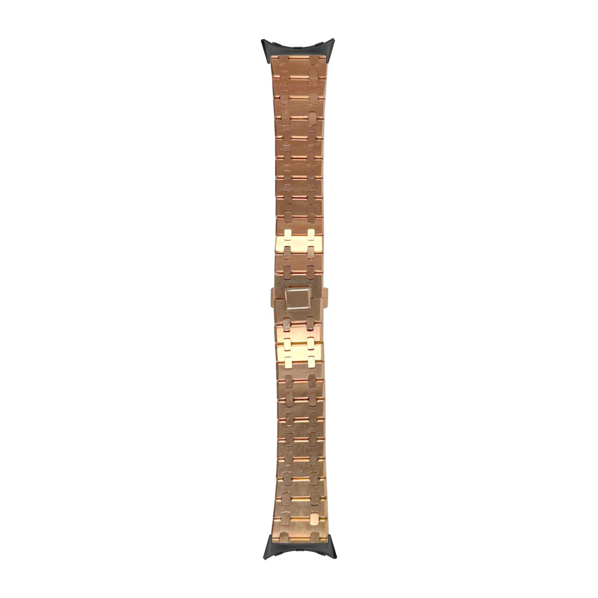 Medallion Bracelet - Rose Gold Black with Google Pixel Spring Bar Adapters - Wear Any 20mm Strap! for Pixel Watch 3-5 45mm