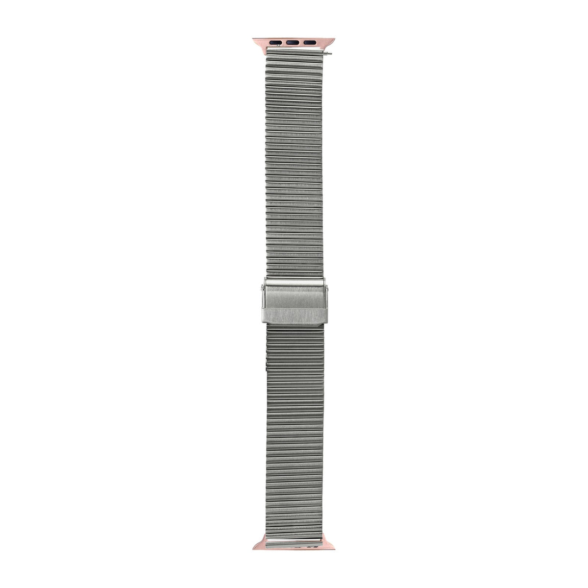 Flat-Link Micro-Adjustable Bracelet Silver Rose Gold with Connecters - Spring Bar Type for Apple Watch