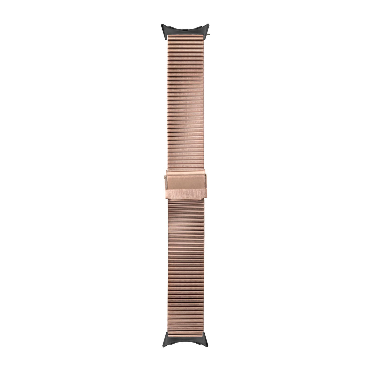 Flat-Link Micro-Adjustable Bracelet Rose Gold Black with Google Pixel Spring Bar Adapters - Wear Any 20mm Strap! for Pixel Watch 1-5 41mm