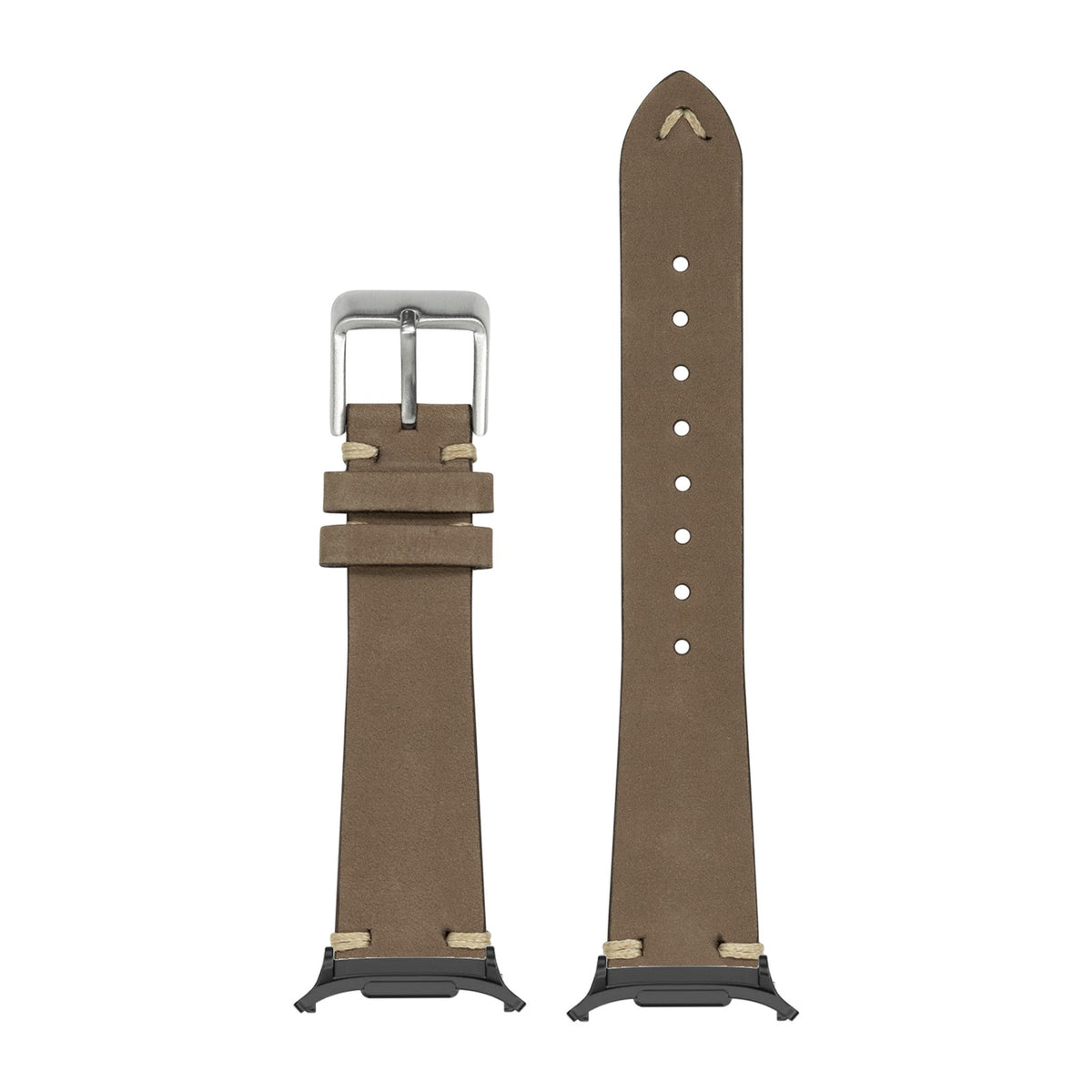 Vintage Knotted - Nubuck Leather - Dark Brown for the Galaxy Watch 8, 9 and Ultra with adapter fitted