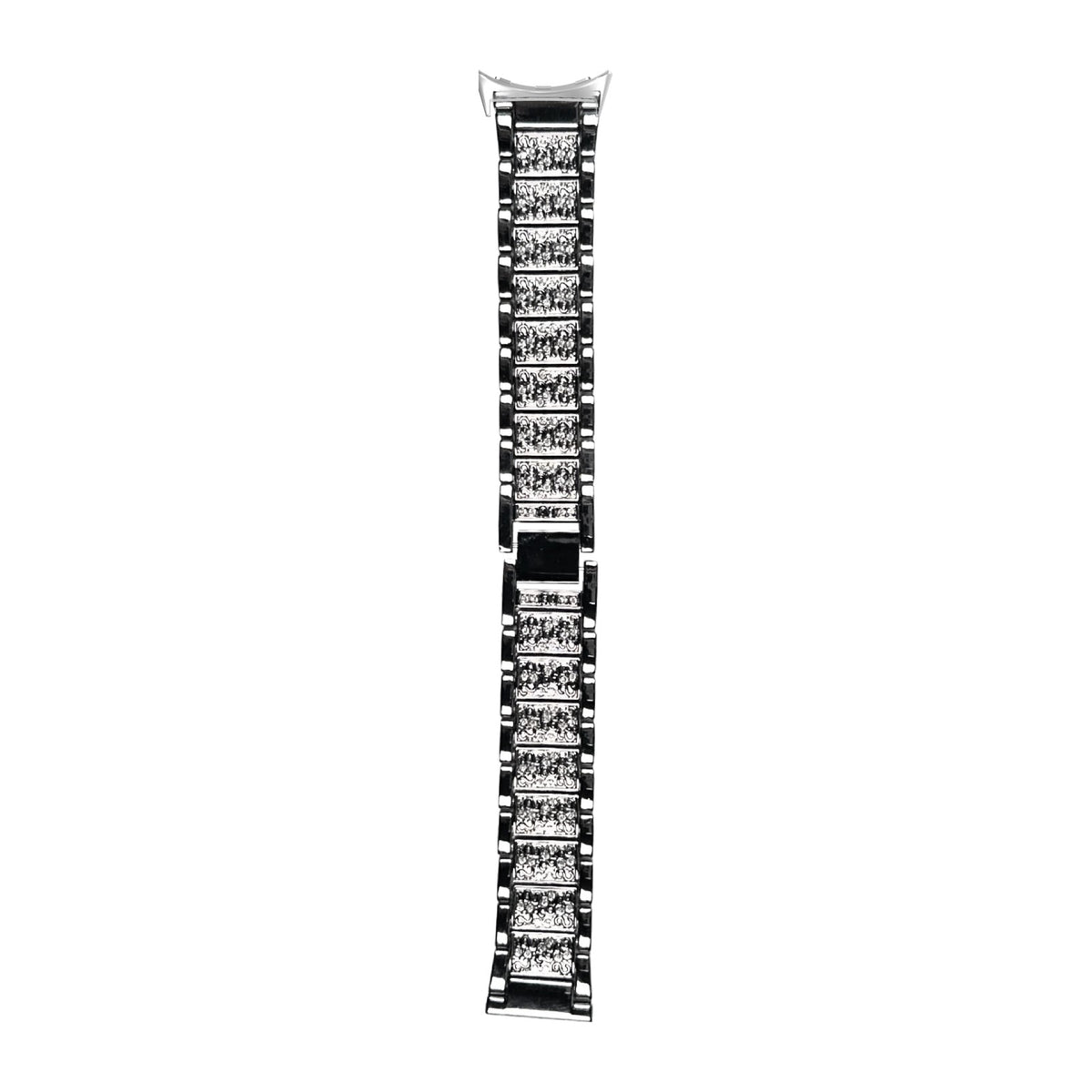 Zirconia Shimmer Bracelet Black Silver with Google Pixel Spring Bar Adapters - Wear Any 20mm Strap! for Pixel Watch 3-5 45mm