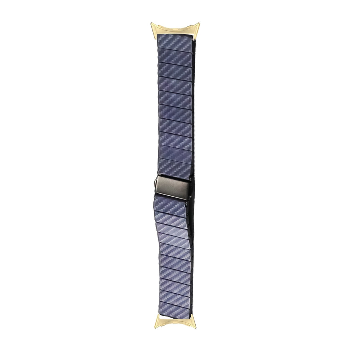 Carbon Fibre Bracelet - Blue Gold with Google Pixel Spring Bar Adapters - Wear Any 20mm Strap! for Pixel Watch 1-5 41mm