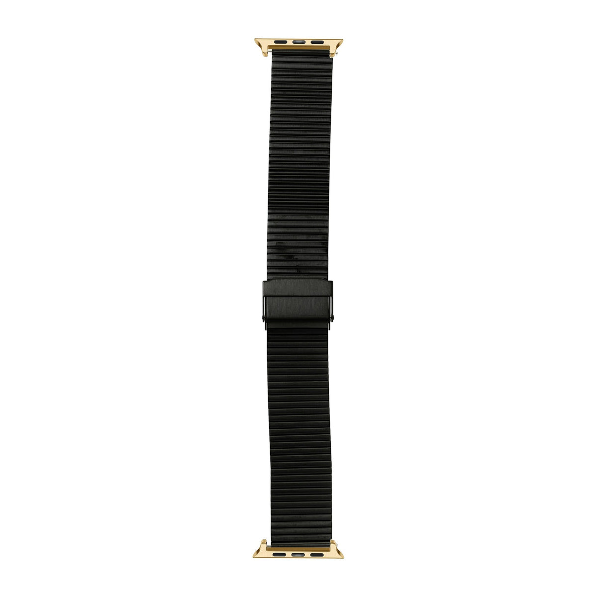 Flat-Link Micro-Adjustable Bracelet Black Gold with Connecters - Spring Bar Type for Apple Watch
