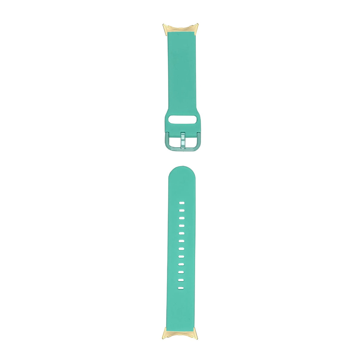 Flexi Silicone 6 Cyan Gold with Google Pixel Spring Bar Adapters - Wear Any 20mm Strap! for Pixel Watch 1-5 41mm