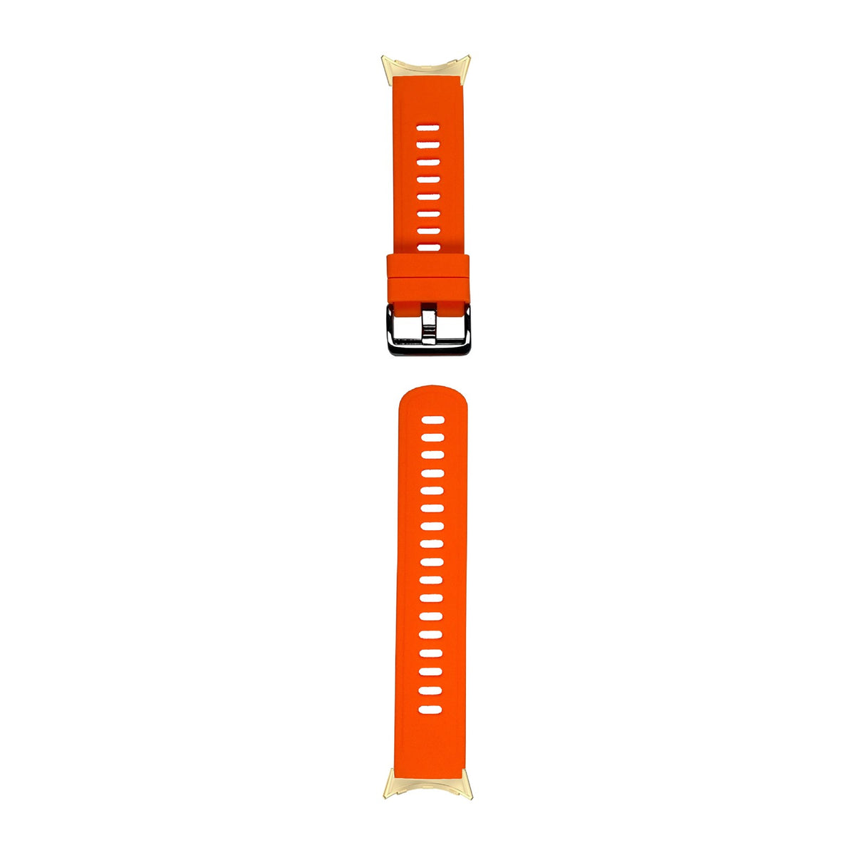 Flexi Silicone 3 Orange Gold with Black Hardware with Google Pixel Spring Bar Adapters - Wear Any 20mm Strap! for Pixel Watch 1-5 41mm