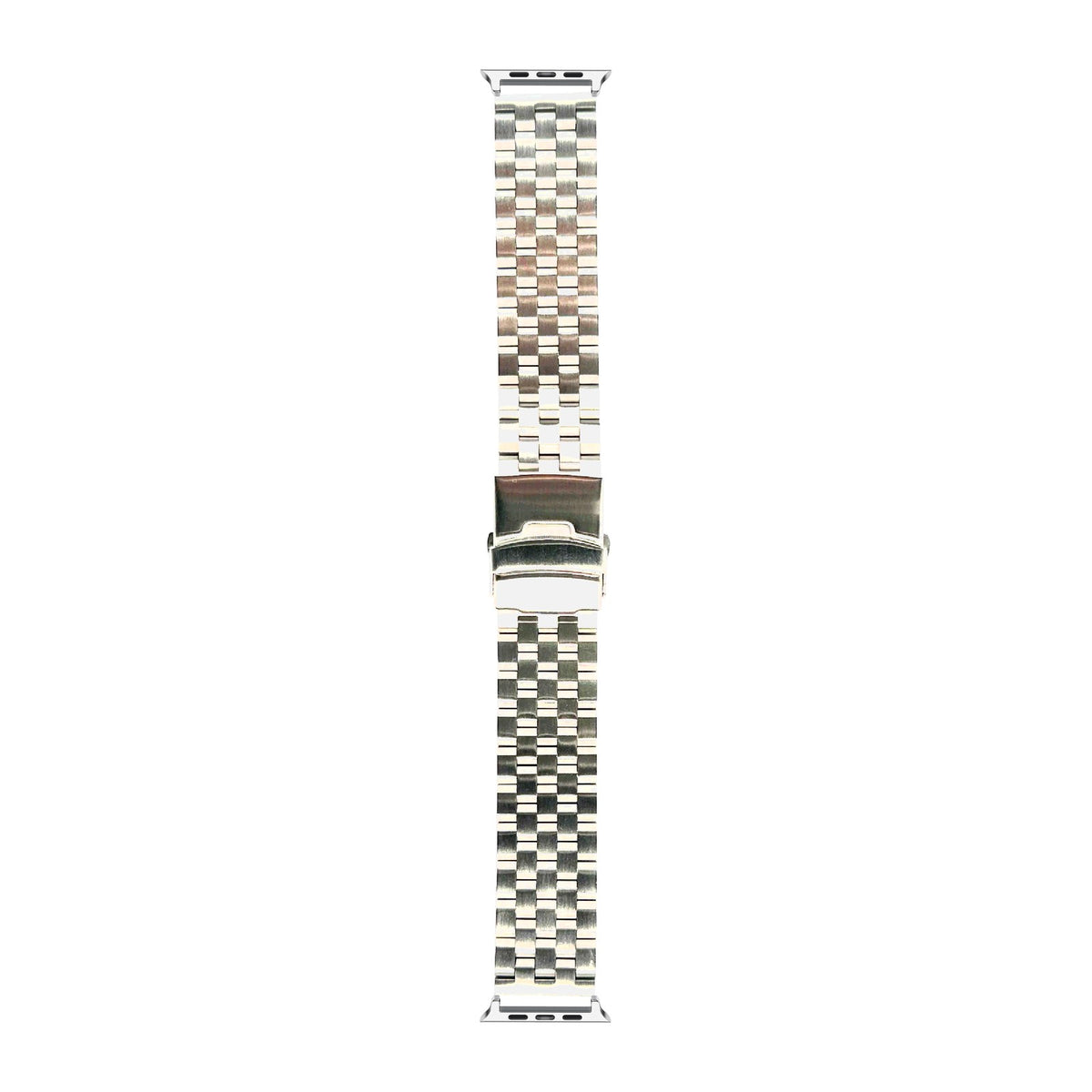 Engineer Bracelet - Folding Deployant Clasp - Silver Silver with Connecters - Spring Bar Type for Apple Watch