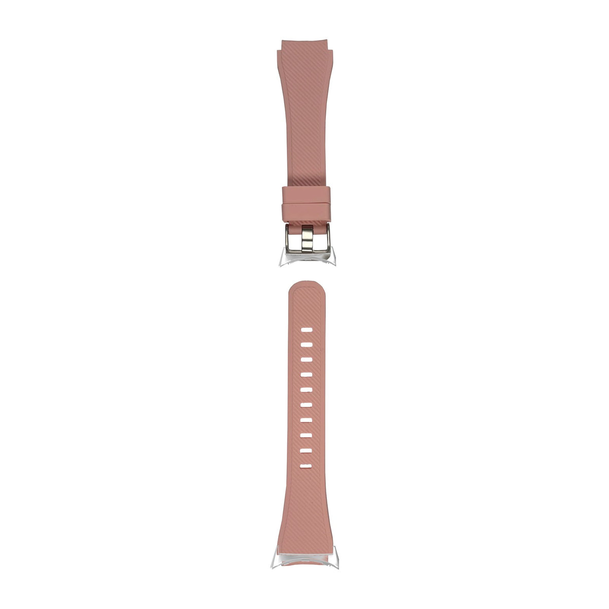 Flexi Silicone Pink Silver with Google Pixel Spring Bar Adapters - Wear Any 20mm Strap! for Pixel Watch 3-5 45mm