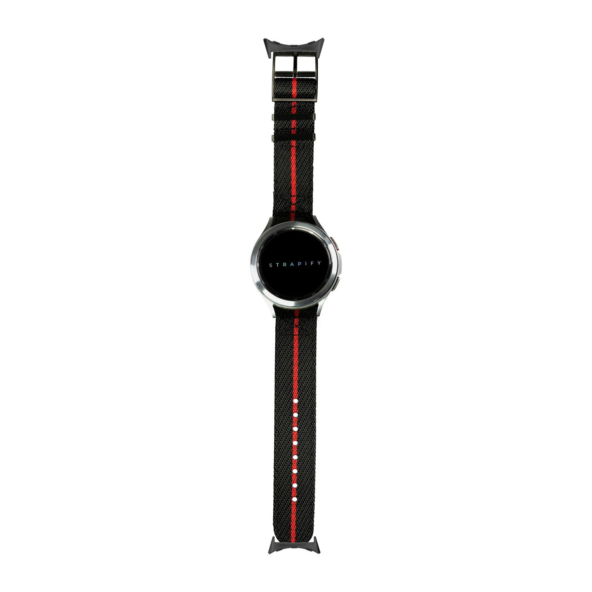 Cross Militex - Black / Red [Black Hardware] Black with Google Pixel Spring Bar Adapters - Wear Any 20mm Strap! for Pixel Watch 1-5 41mm