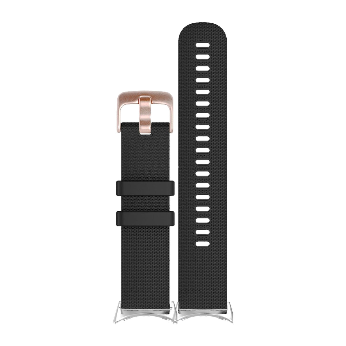 Classic Silicone Black Rose Gold Silver with Google Pixel Spring Bar Adapters - Wear Any 20mm Strap! for Pixel Watch 1-5 41mm