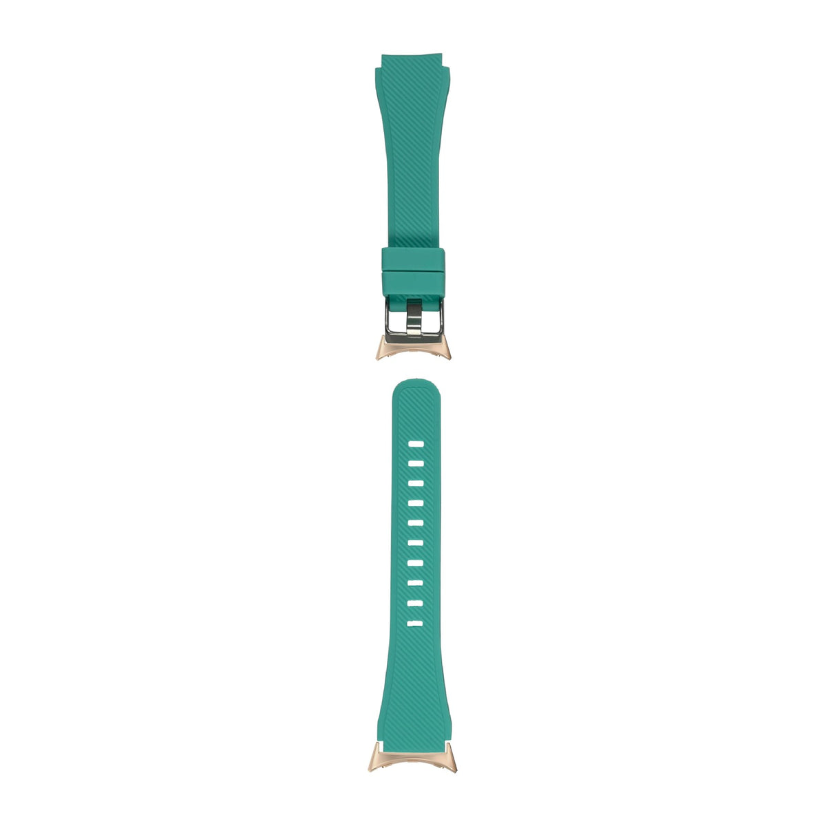 Flexi Silicone Teal Rose Gold with Google Pixel Spring Bar Adapters - Wear Any 20mm Strap! for Pixel Watch 1-5 41mm