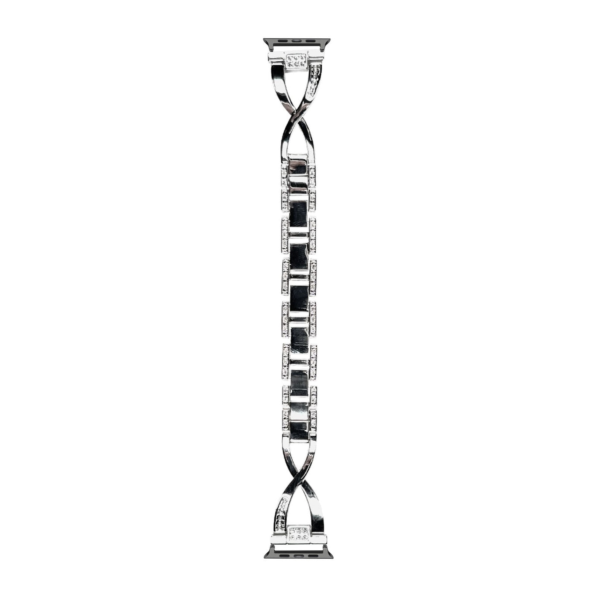 Helix Bracelet Silver Black with Connecters - Spring Bar Type for Apple Watch