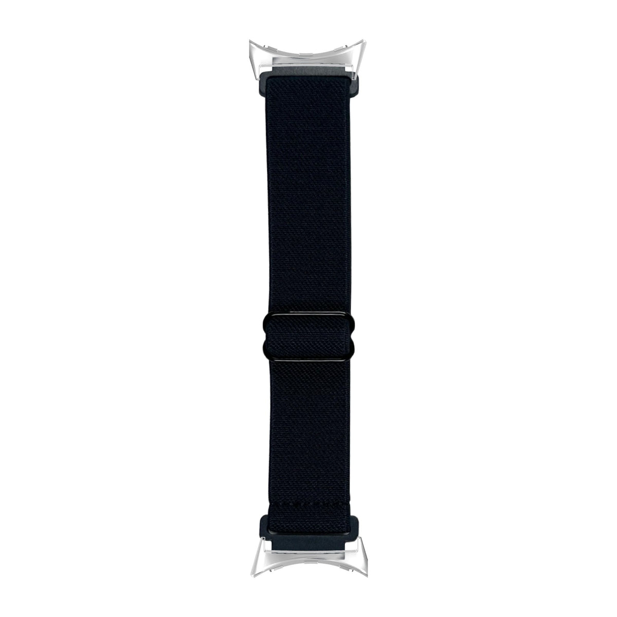 Weaved Elastic Loop Navy Blue Silver with Google Pixel Spring Bar Adapters - Wear Any 20mm Strap! for Pixel Watch 1-5 41mm