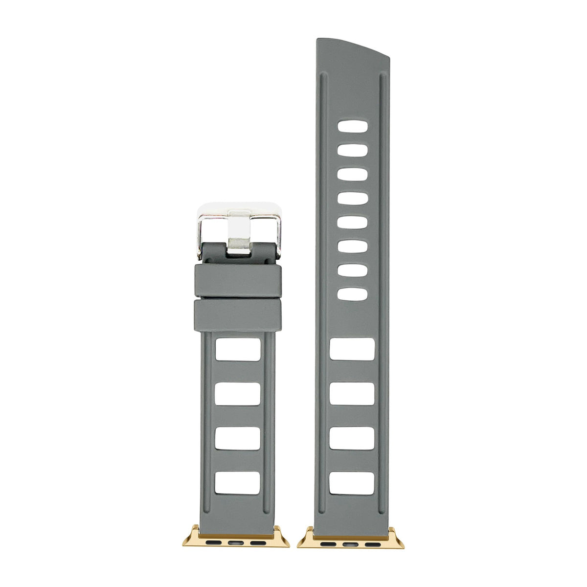 Iso Silicone Grey Gold with Connecters - Spring Bar Type for Apple Watch