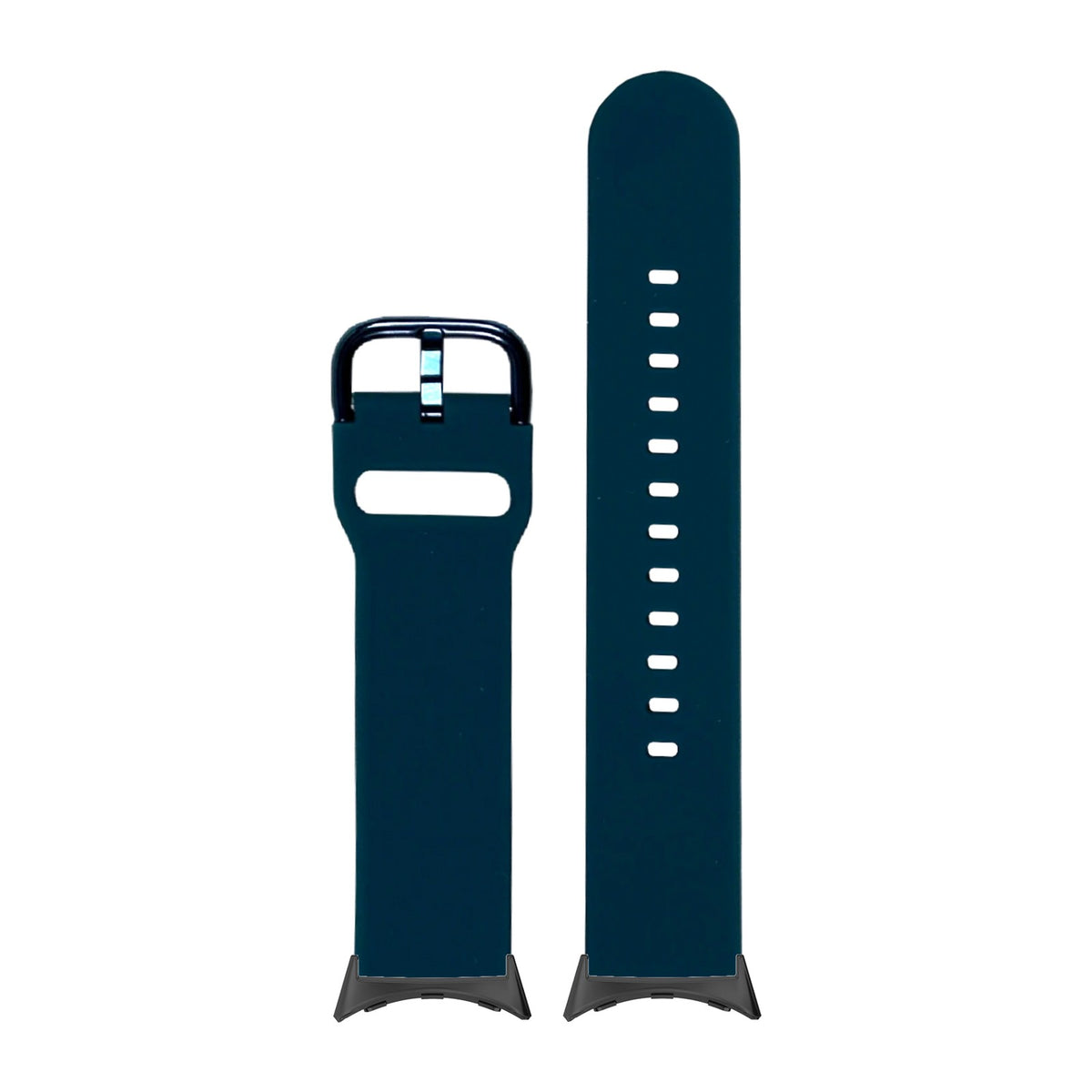 Flexi Silicone 6 Navy Blue Black with Google Pixel Spring Bar Adapters - Wear Any 20mm Strap! for Pixel Watch 3-5 45mm