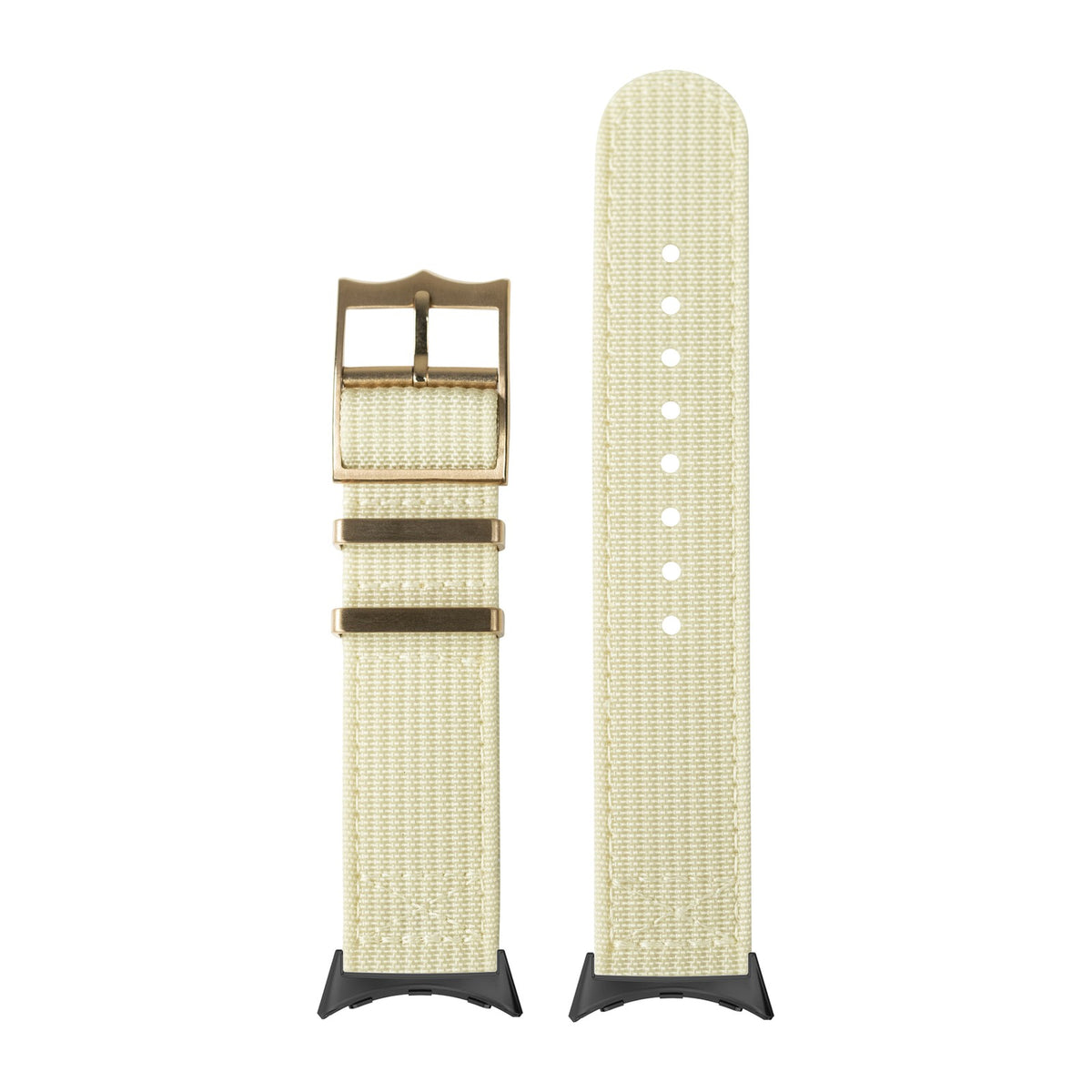 Alpha Militex - Beige Rose Gold Black with Google Pixel Spring Bar Adapters - Wear Any 20mm Strap! for Pixel Watch 1-5 41mm