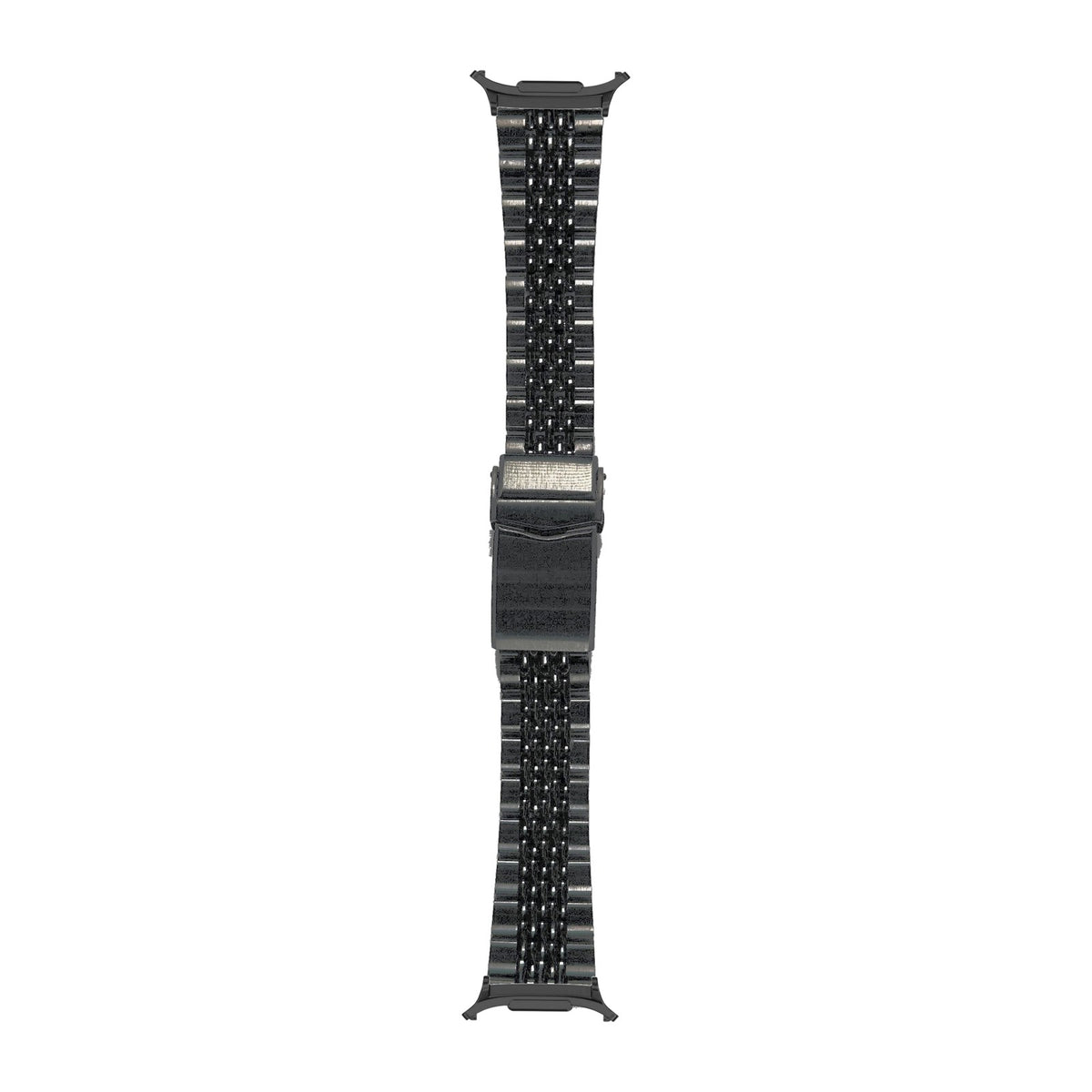 Black Goma BOR Steel Bracelet Black with V-Clasp DLC Coated with Strap Adapter for Galaxy Watch 8-9/Ultra