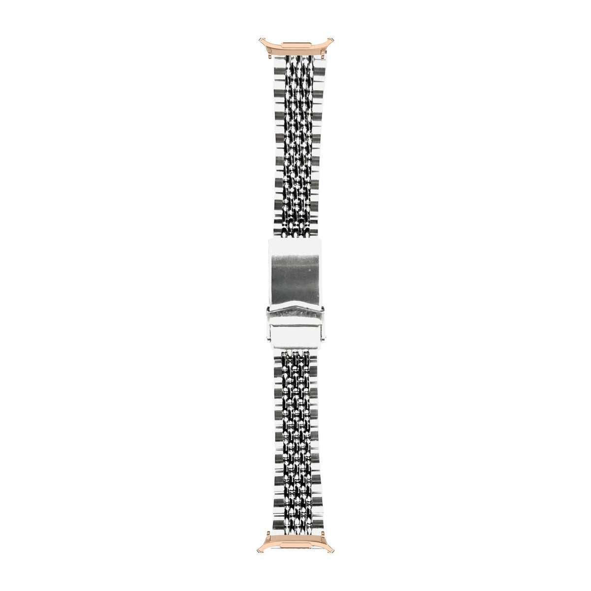 Goma BOR Steel Bracelet Rose Gold with V-Clasp with Strap Adapter for Galaxy Watch 8-9/Ultra