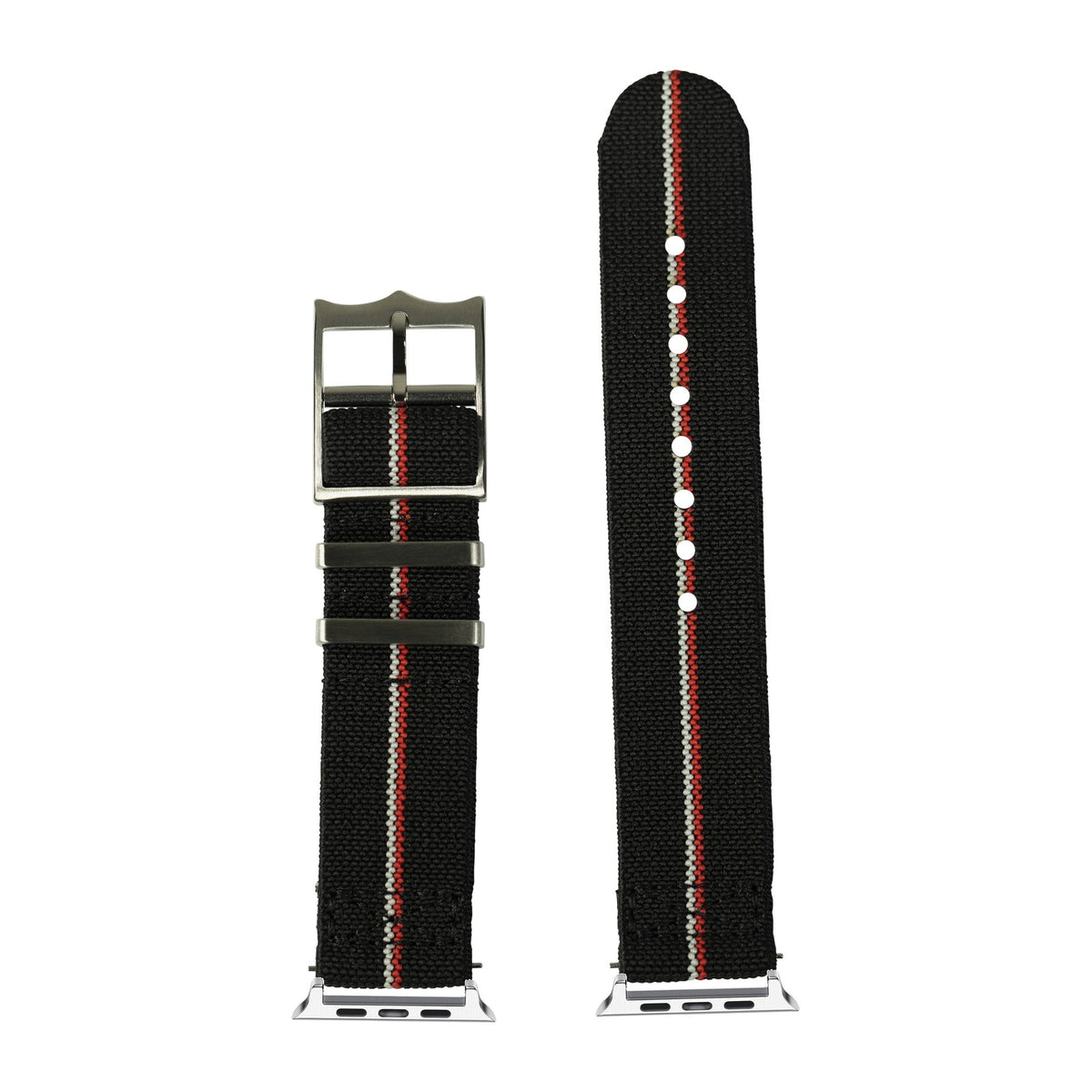 ElastoFlex - Black/Red/White Starlight with Connecters - Spring Bar Type for Apple Watch
