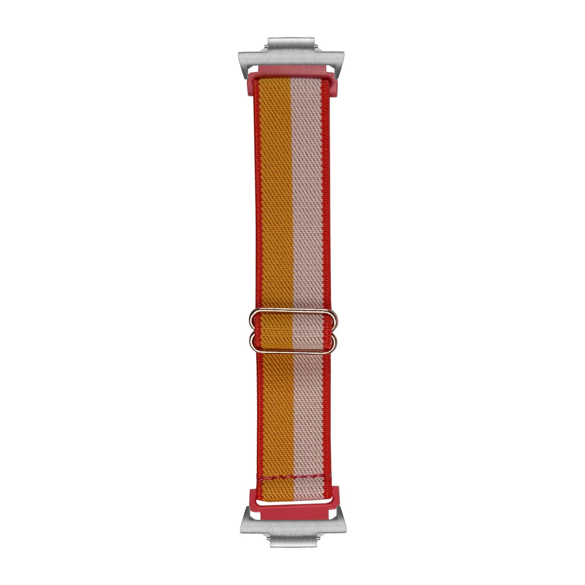 Weaved Elastic Loop White / Mustard / Red Silver with Strap Adapter for Tissot PRX 40