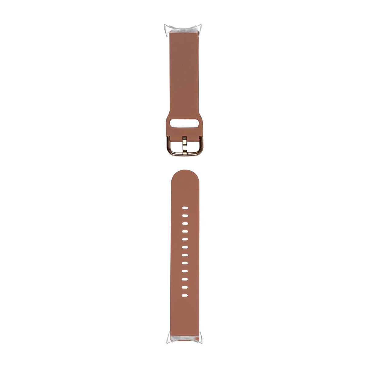 Flexi Silicone 6 Rose Gold Silver with Google Pixel Spring Bar Adapters - Wear Any 20mm Strap! for Pixel Watch 1-5 41mm