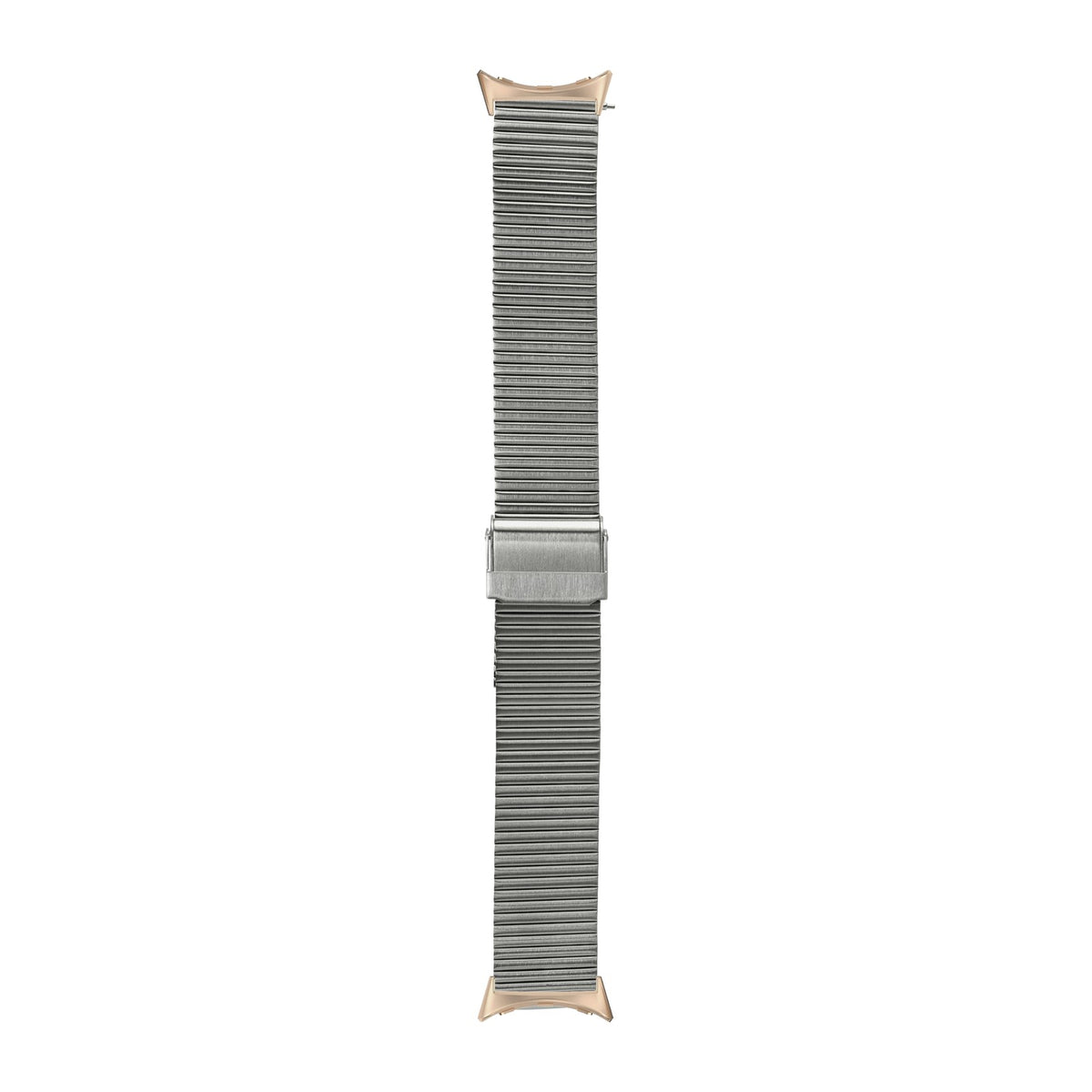 Flat-Link Micro-Adjustable Bracelet Silver Rose Gold with Google Pixel Spring Bar Adapters - Wear Any 20mm Strap! for Pixel Watch 1-5 41mm