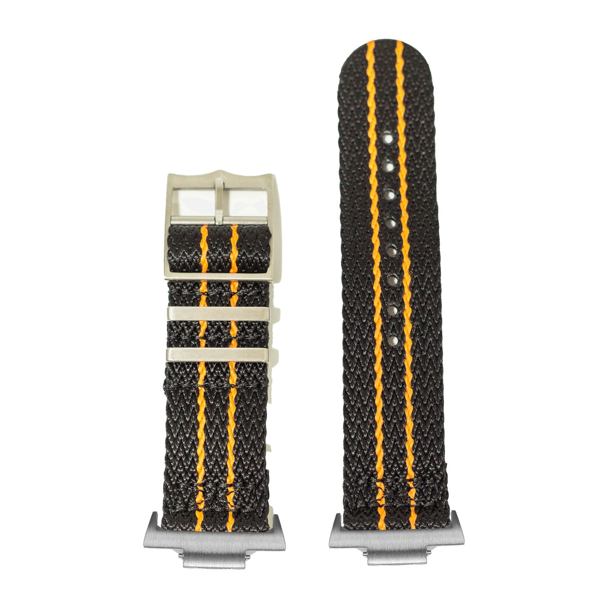 Sharktooth Militex - Black / Orange Silver with Strap Adapter for Tissot PRX 40