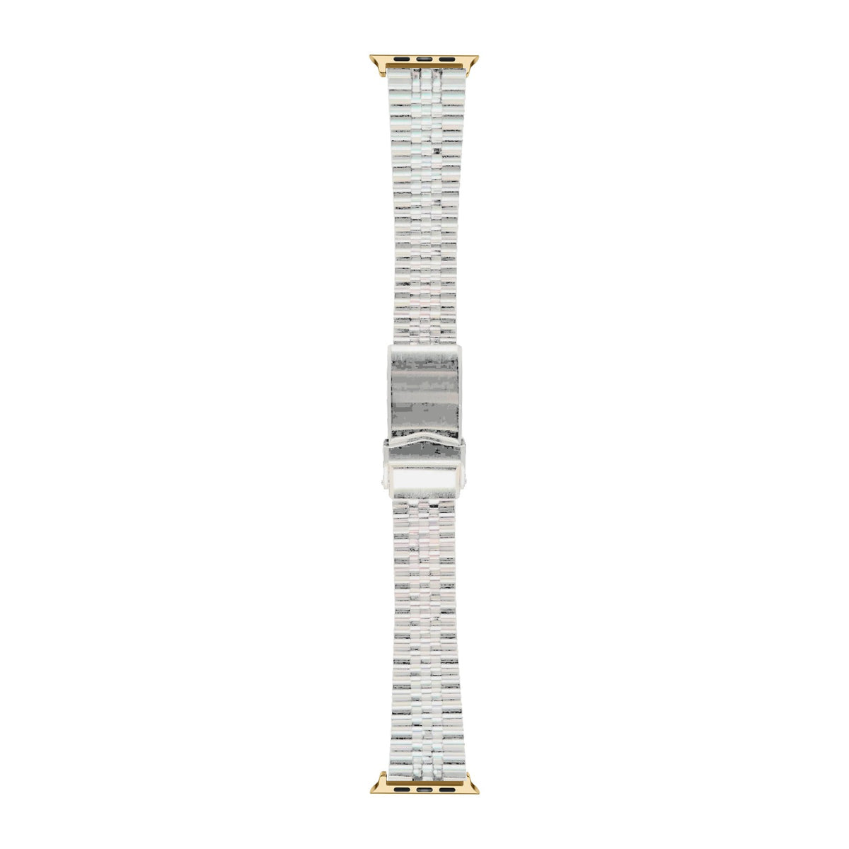 Super-Jub II Steel Bracelet Gold with V-Clasp with Connecters - Spring Bar Type for Apple Watch