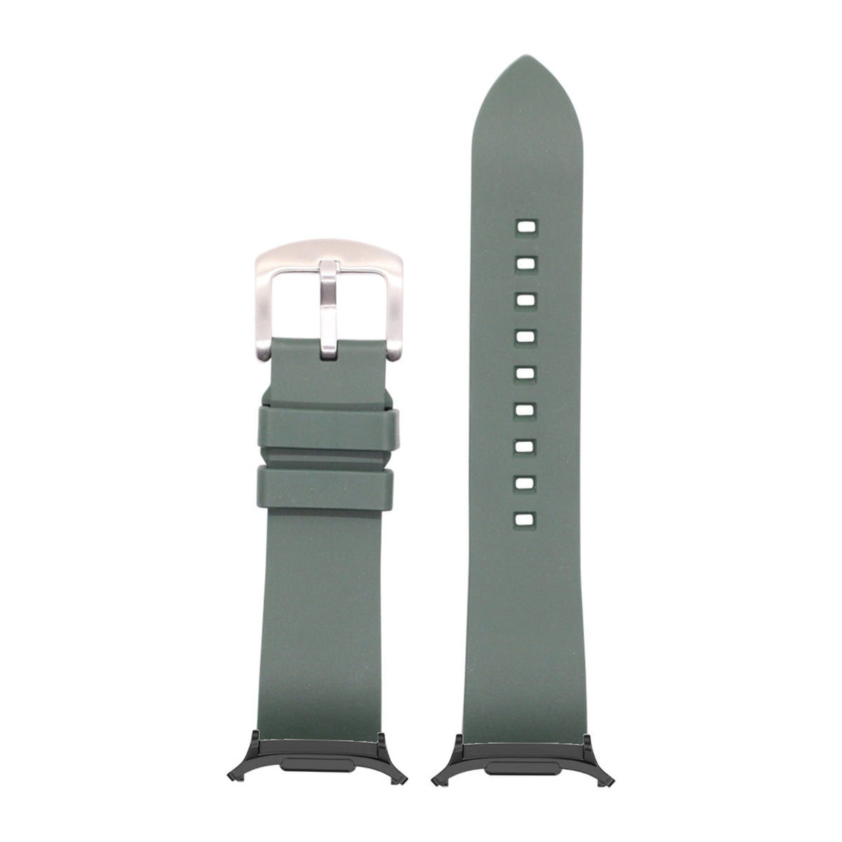Prairie FKM Rubber - Forest Green for the Galaxy Watch 8, 9 and Ultra with adapter fitted