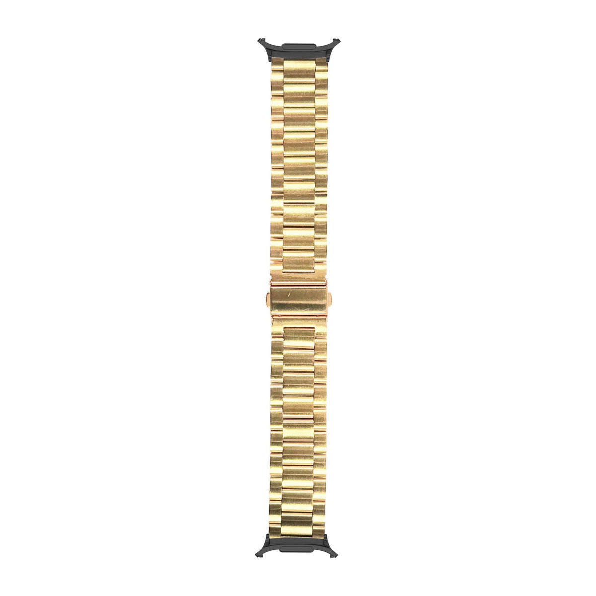 Steel Bracelet Black with Deployant Clasp - Gold with Strap Adapter for Galaxy Watch 8-9/Ultra