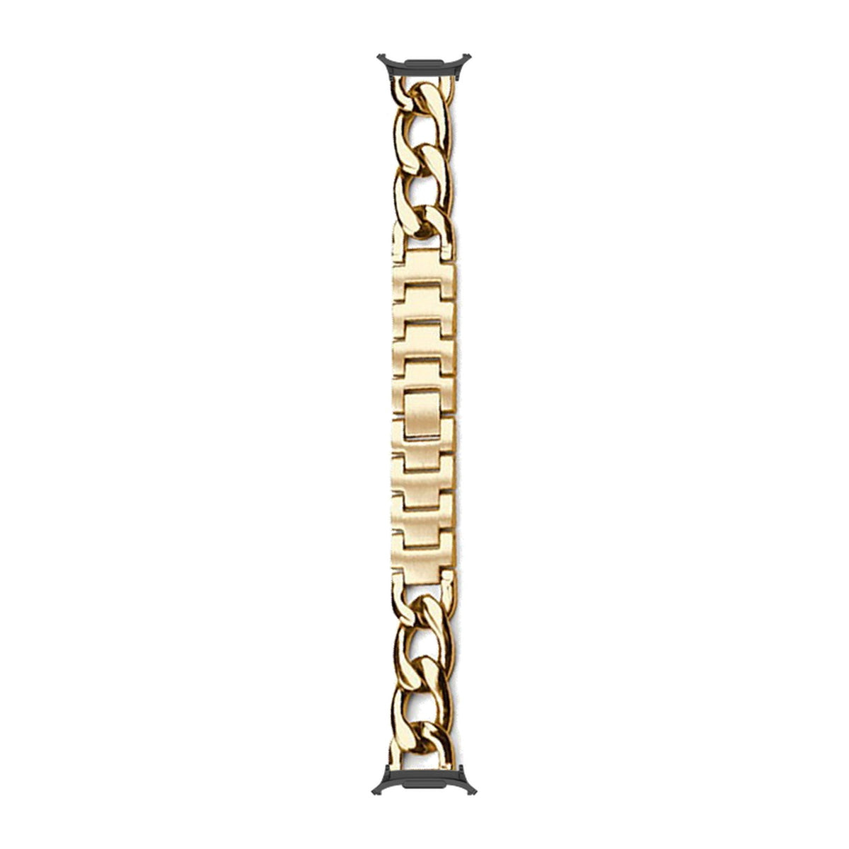 Chain Link Bracelet - Gold Black with Strap Adapter for Galaxy Watch 8-9/Ultra