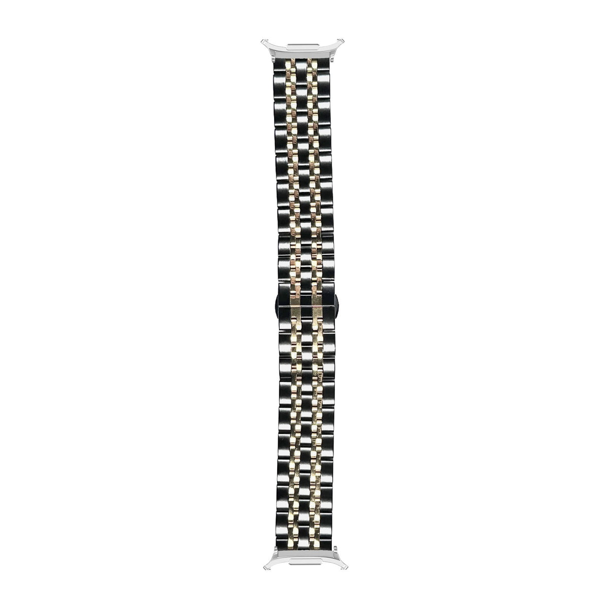 Steel Bracelet Deployant Clasp 2 - Black / Gold Silver with Strap Adapter for Galaxy Watch 8-9/Ultra