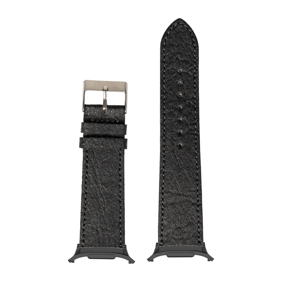 Pineapple Vegan Leather - Black Black with Strap Adapter for Galaxy Watch 8-9/Ultra