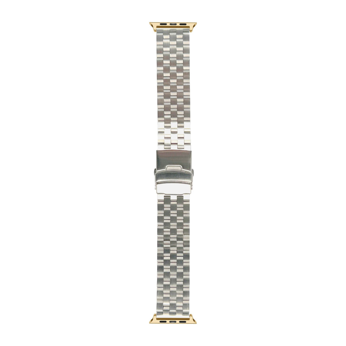 Engineer Bracelet - Folding Deployant Clasp - Silver Gold with Connecters - Spring Bar Type for Apple Watch