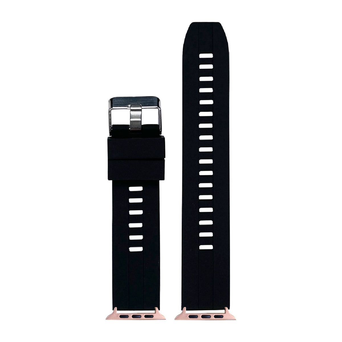 Flexi Silicone 2 Black Rose Gold with Connecters - Spring Bar Type for Apple Watch