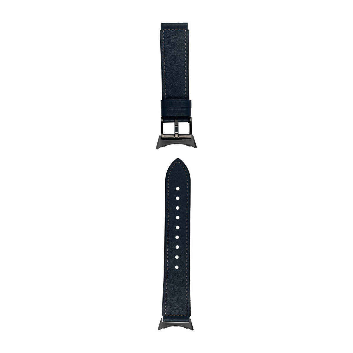 Leather Hybrid - Navy Blue Black with Google Pixel Spring Bar Adapters - Wear Any 20mm Strap! for Pixel Watch 1-5 41mm