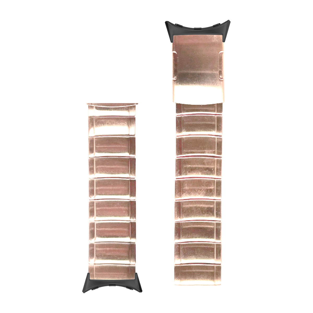 Link Bracelet Rose Gold Black with Google Pixel Spring Bar Adapters - Wear Any 20mm Strap! for Pixel Watch 1-5 41mm