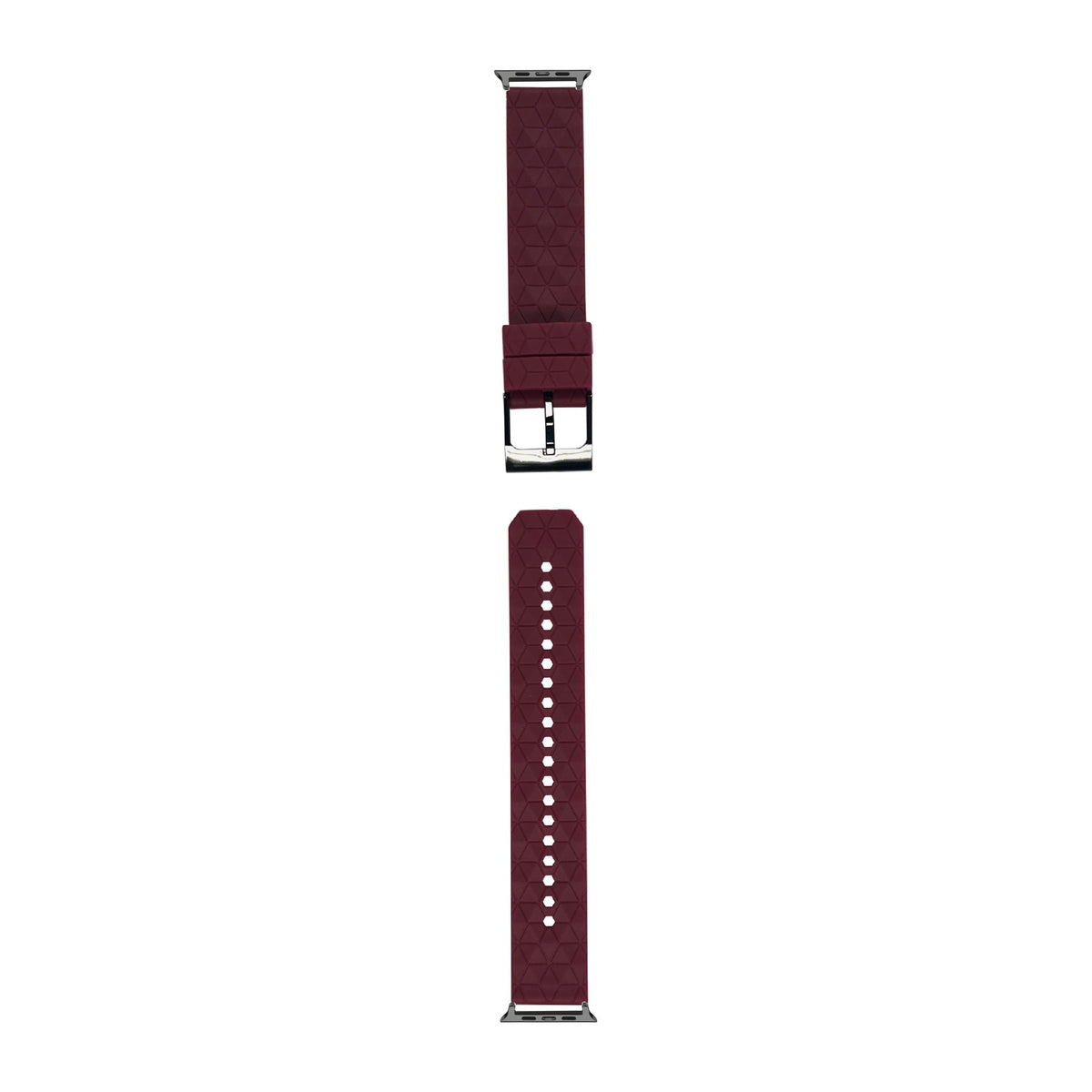 Prism Silicone [Black Hardware] Maroon Black with Connecters - Spring Bar Type for Apple Watch
