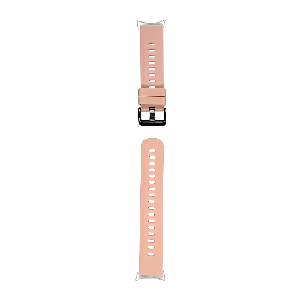 Flexi Silicone 3 Pink Silver with Black Hardware with Google Pixel Spring Bar Adapters - Wear Any 20mm Strap! for Pixel Watch 1-5 41mm