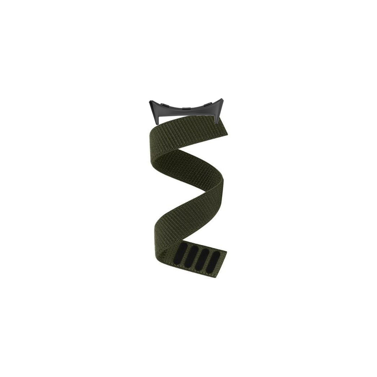 EasyFit Sports Loop (Velcro) - Suitable for any Smart Watch! 20mm Army Green Regular Black with Google Pixel Spring Bar Adapters - Wear Any 20mm Strap! for Pixel Watch 3-5 45mm