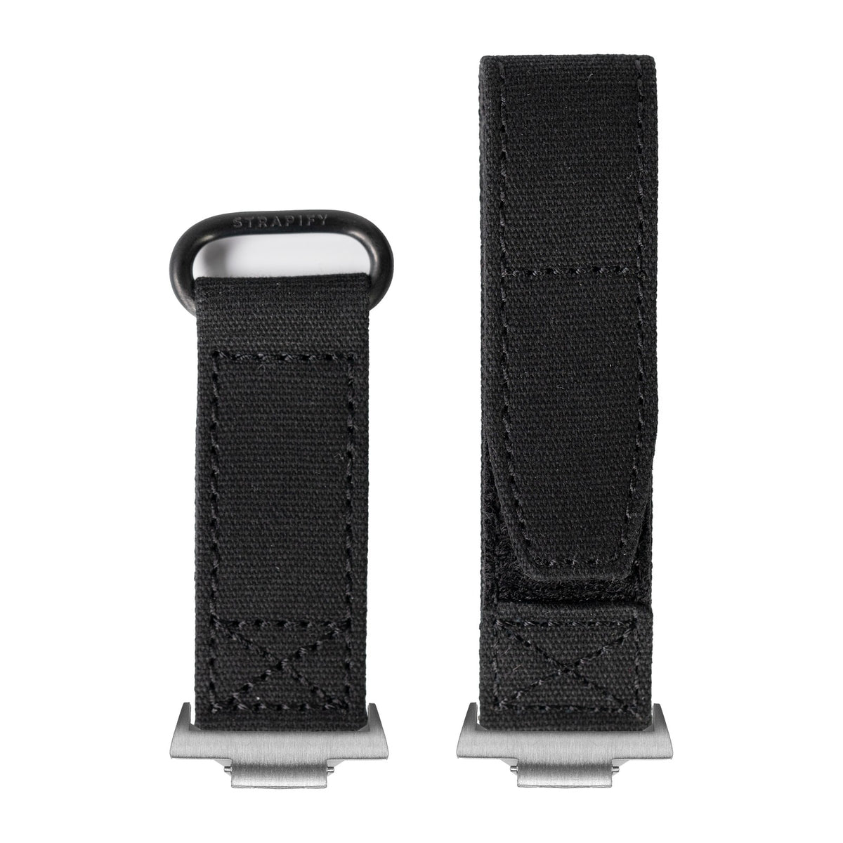 Military Velcro - Stealth Black Silver with Strap Adapter for Tissot PRX 40