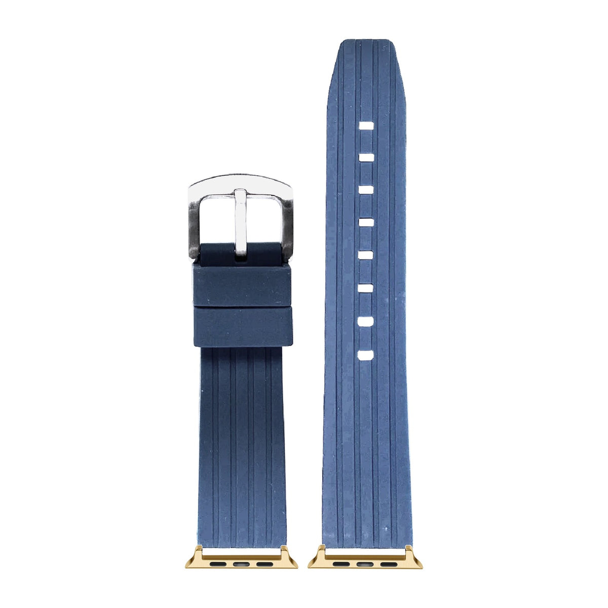 Flexi Silicone 4 Blue Gold with Connecters - Spring Bar Type for Apple Watch