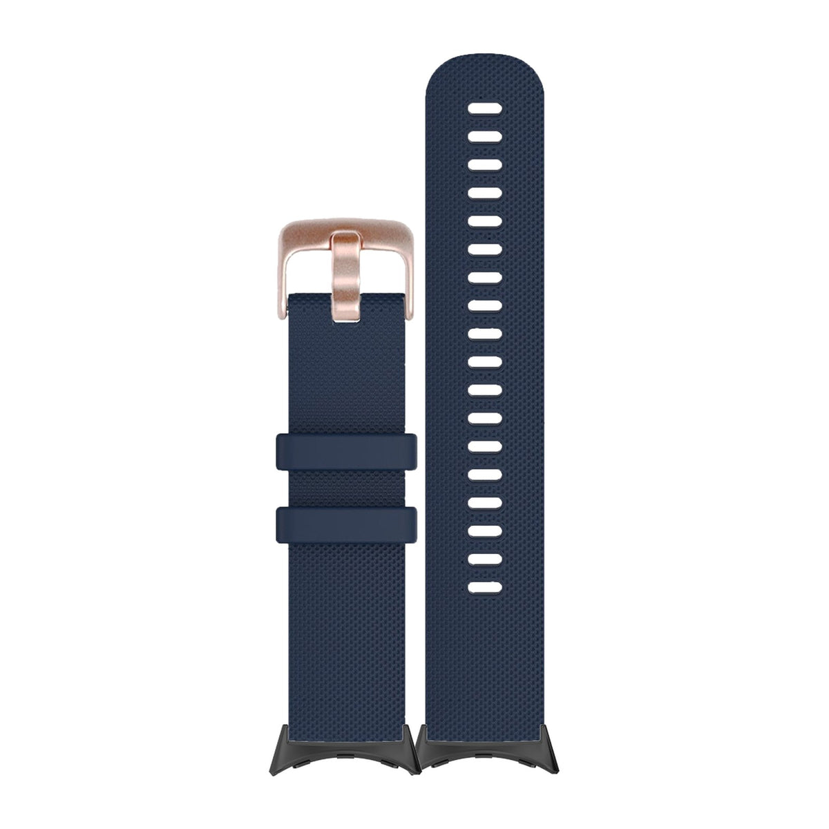 Classic Silicone Navy Blue Rose Gold Black with Google Pixel Spring Bar Adapters - Wear Any 20mm Strap! for Pixel Watch 1-5 41mm