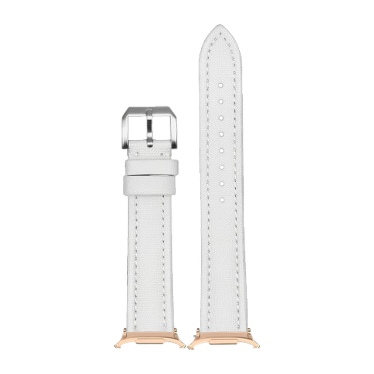 King Sailcloth - White Small / Medium Rose Gold with Strap Adapter for Galaxy Watch 8-9/Ultra