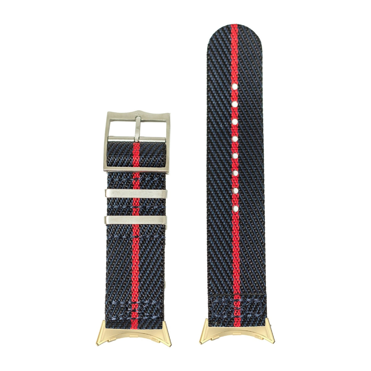 Cross Militex - Night Blue / Red Gold with Google Pixel Spring Bar Adapters - Wear Any 20mm Strap! for Pixel Watch 3-5 45mm