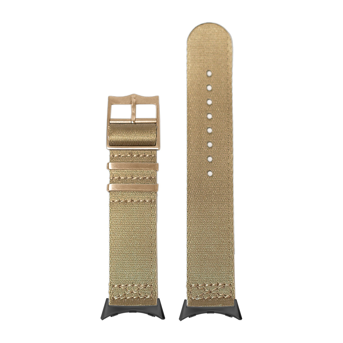 Ultra Militex - Desert Sand [Rose Gold Hardware] Black with Google Pixel Spring Bar Adapters - Wear Any 20mm Strap! for Pixel Watch 1-5 41mm