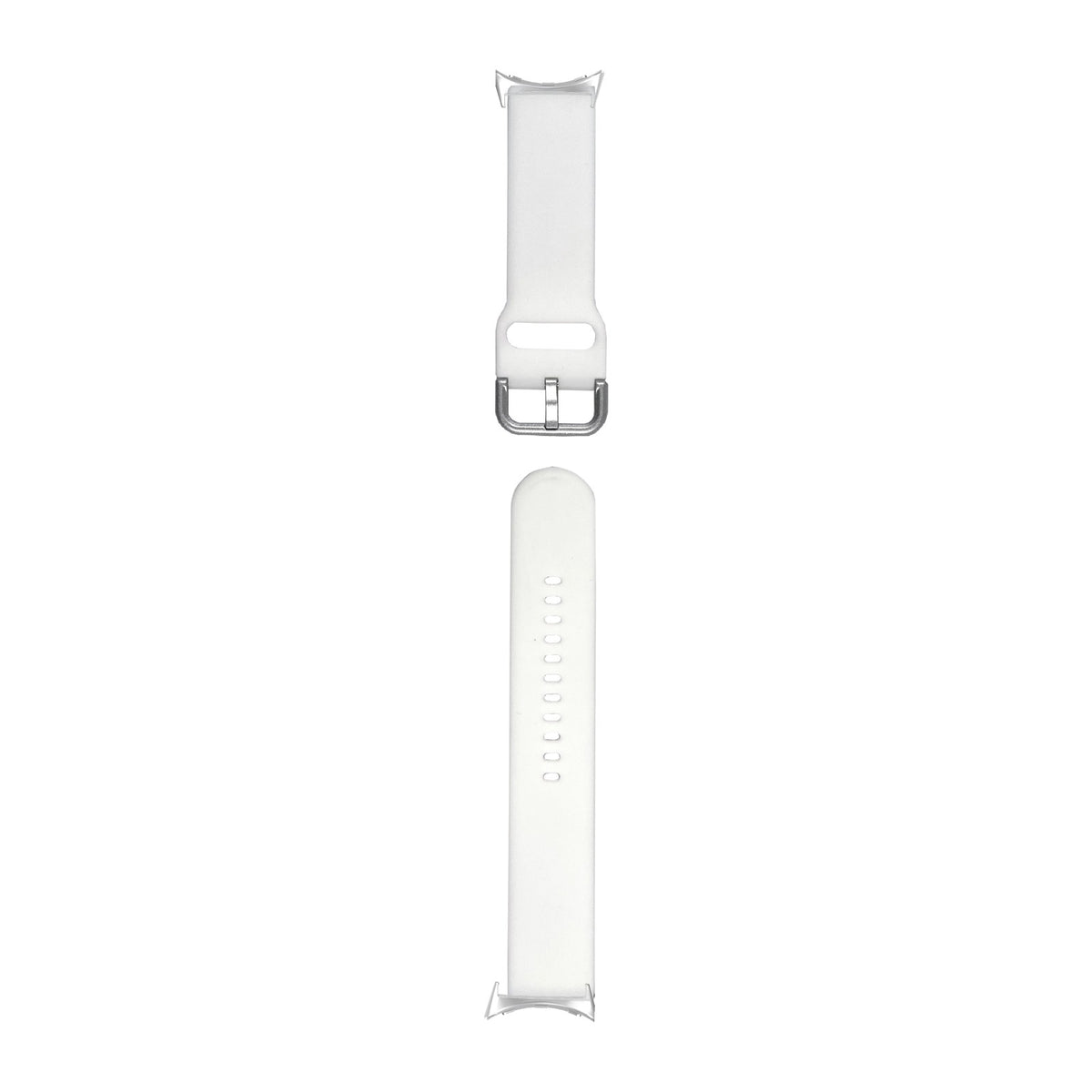 Flexi Silicone 6 White Silver with Google Pixel Spring Bar Adapters - Wear Any 20mm Strap! for Pixel Watch 1-5 41mm
