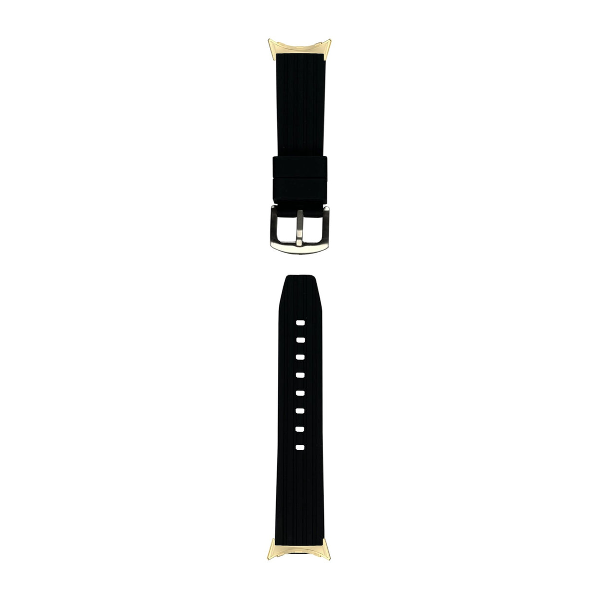 Flexi Silicone 4 Black Gold with Google Pixel Spring Bar Adapters - Wear Any 20mm Strap! for Pixel Watch 1-5 41mm