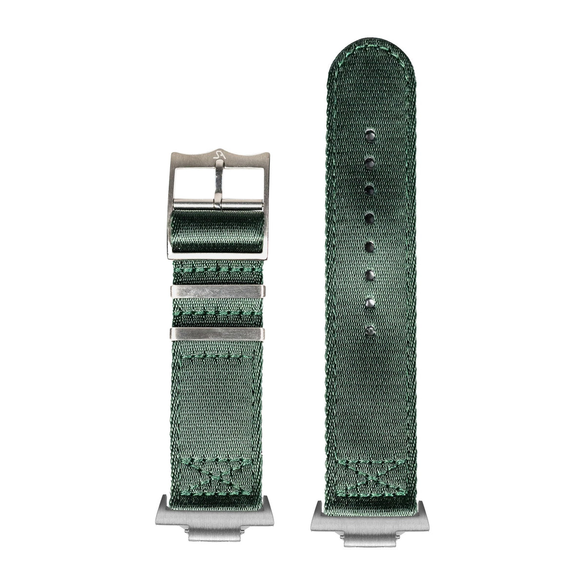 Ultra Militex - Forest Green S-M Silver with Strap Adapter for Tissot PRX 40