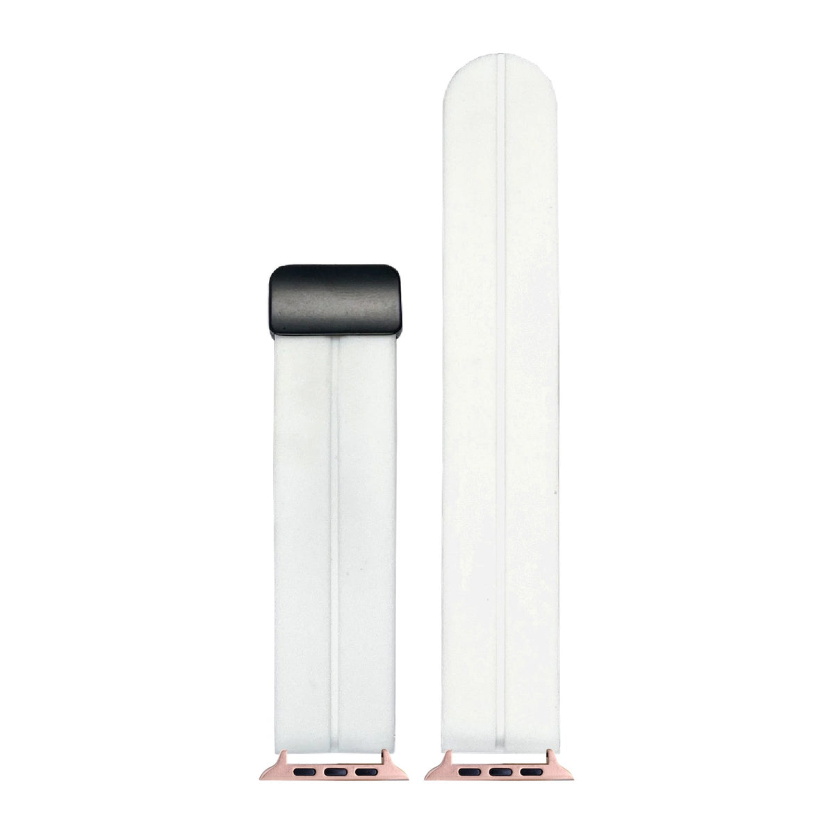 Silicone White Rose Gold with Magnetic Clasp with Connecters - Spring Bar Type for Apple Watch